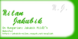 milan jakubik business card